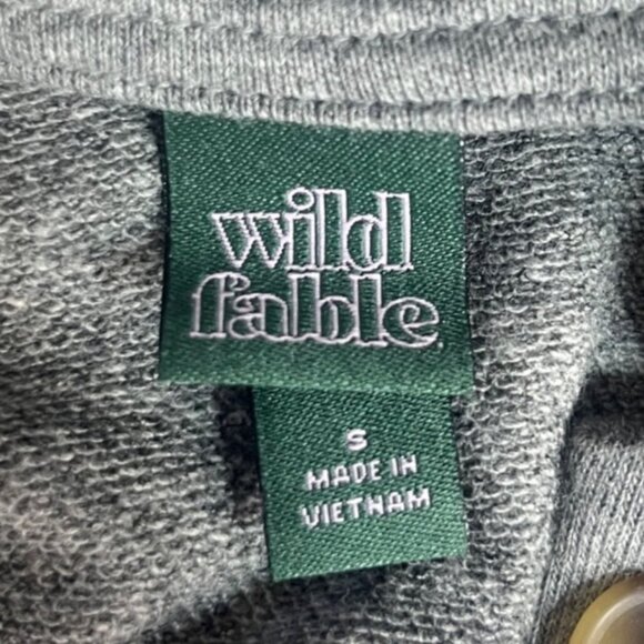 Wild Fable Cropped Collared Long Sleeve Polo Shirt Womens Small Heather Gray New - Picture 6 of 10